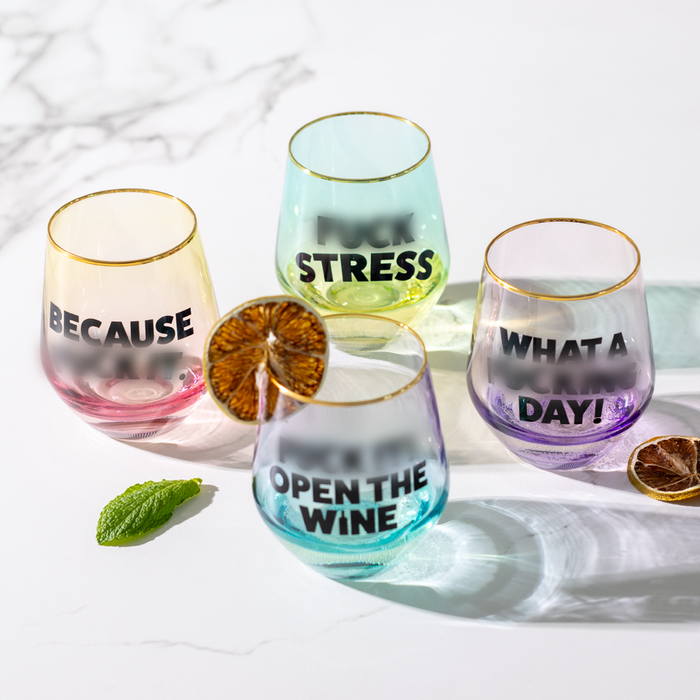 Wine Glasses with Sassy Sayings